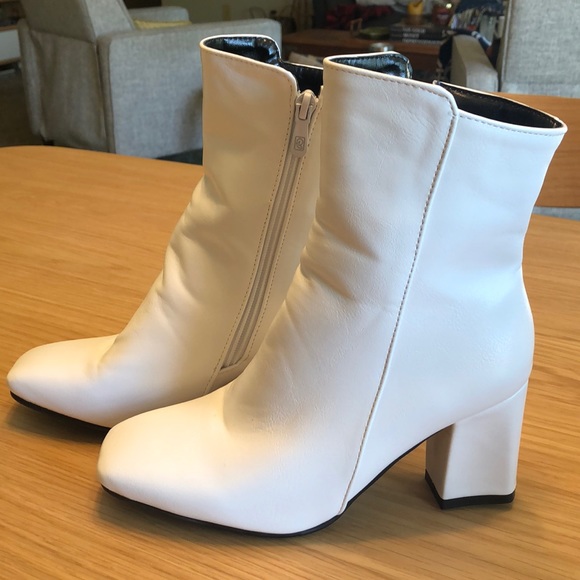 white disco booties